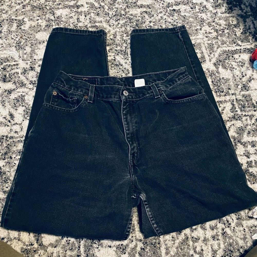 Womens Size 14 Black Levi 550 relaxed fit dark wash Pants